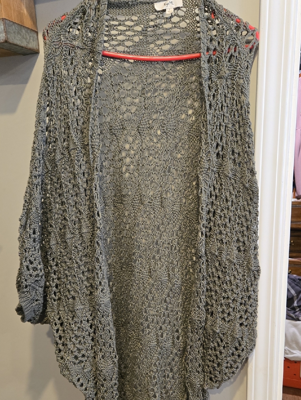 Lightweight Crochet Knit Open-Knit Women's Cardigan Sweater - Green